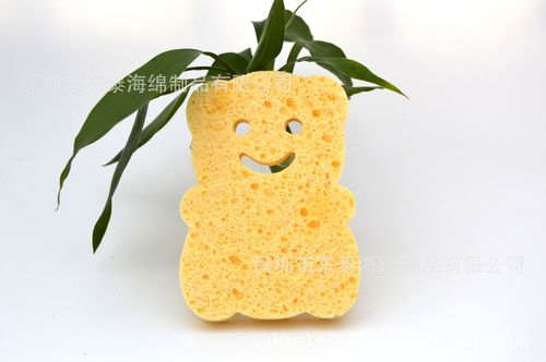 深圳厂家直供 木浆纤维绵洗脸扑与卡通儿童沐浴海绵擦